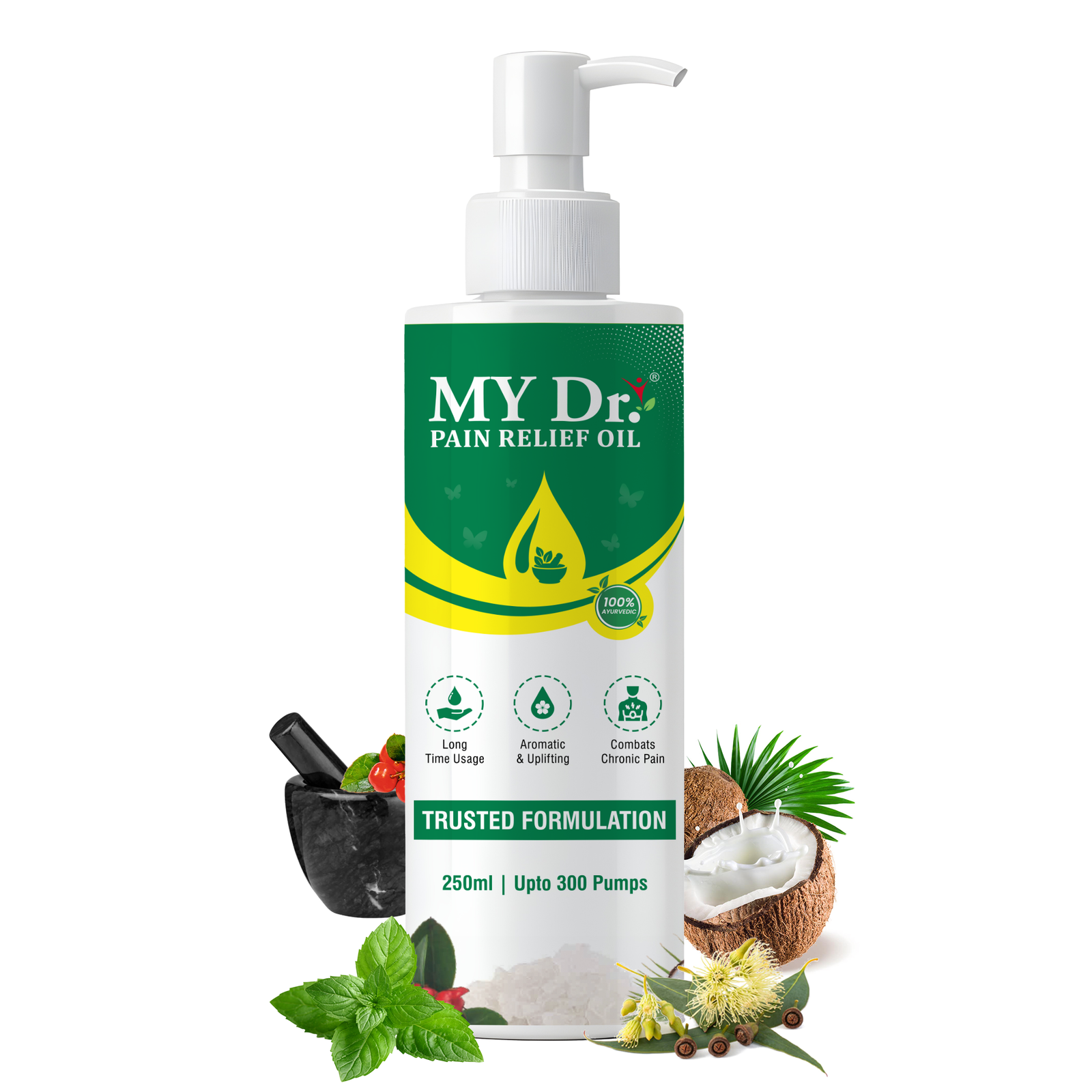 MY Dr. Pain Relief Oil – Ayurvedic Joint, Knee, Back & Muscle Pain Relief | 250ml | Pack of 1