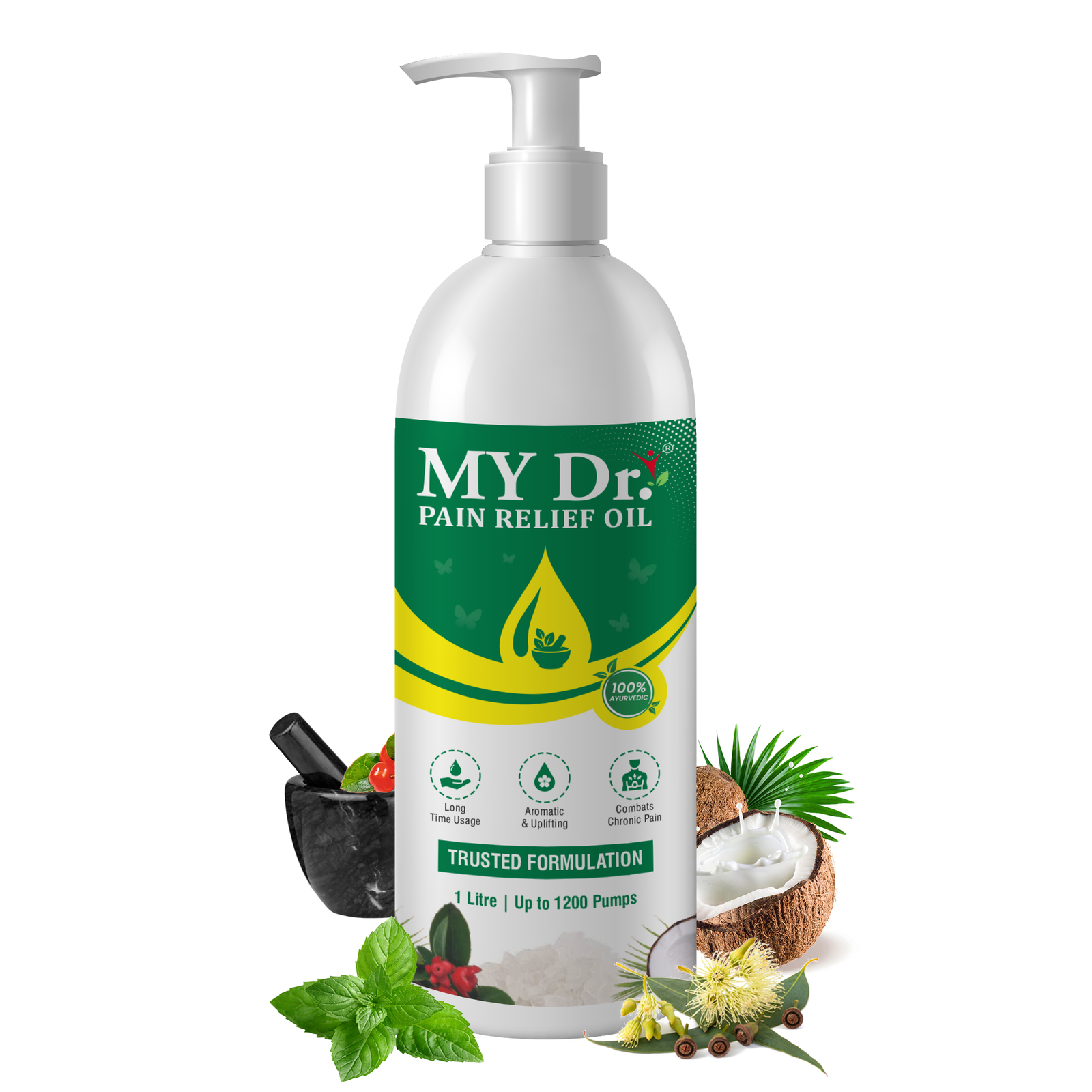 MY Dr. Pain Relief Oil – Ayurvedic Joint & Muscle Pain Relief | 1 Litre | Pack of 1