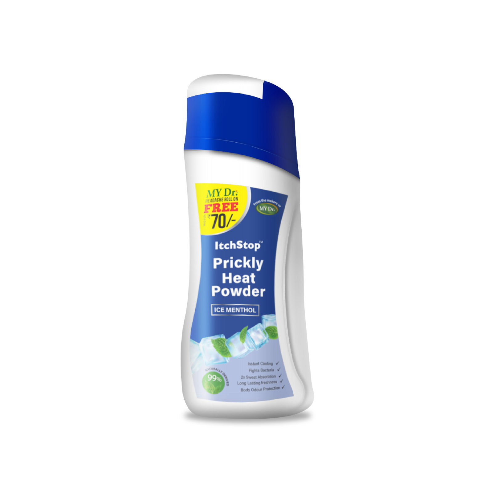 ItchStop Prickly Heat Powder – Ice Menthol | Sweat Absorbing & Cooling | 150g | Pack of 2