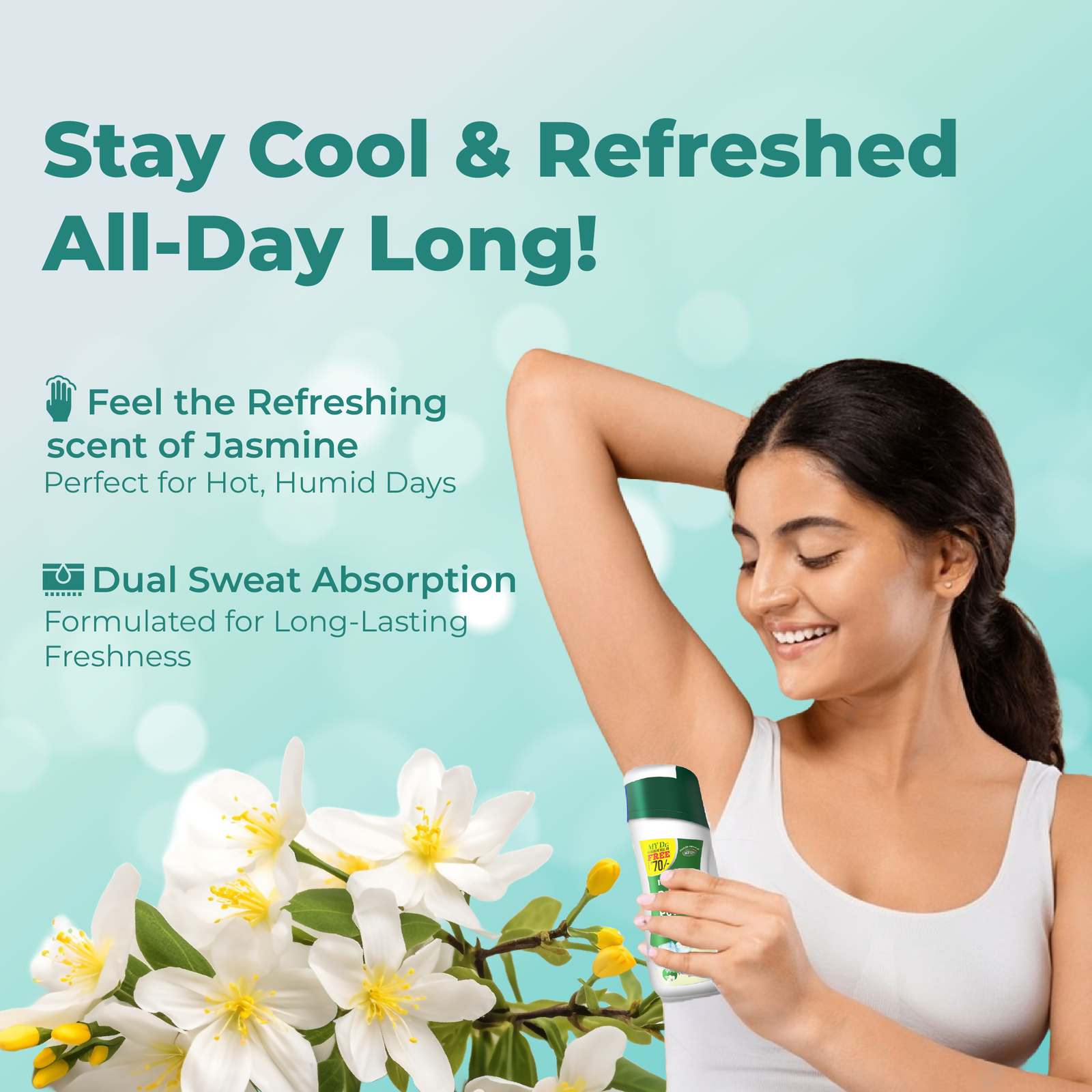 ItchStop Prickly Heat Powder – Floral Jasmine | Sweat Absorbing & Cooling | 150g | Pack of 3 (Hover)
