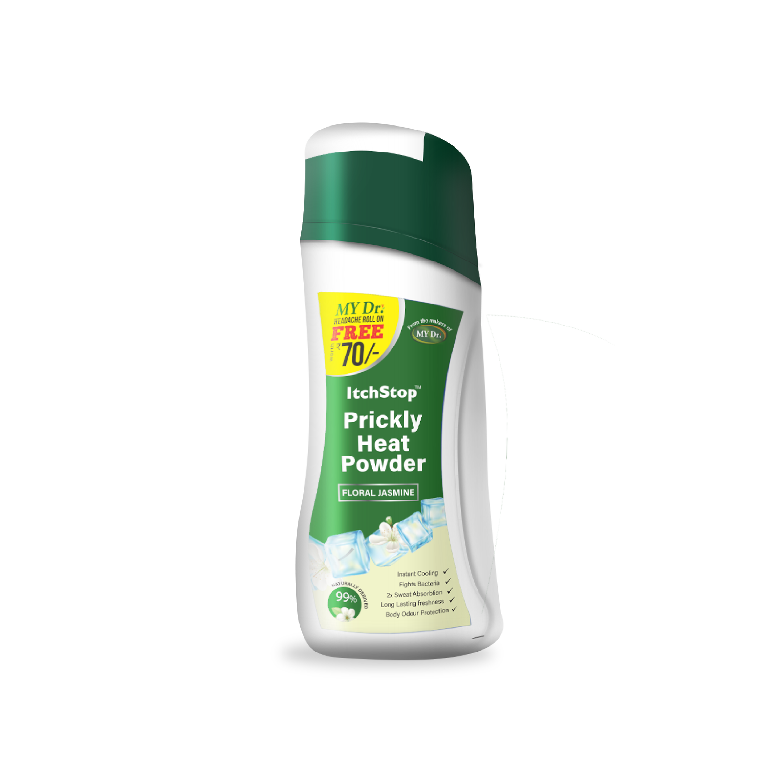 ItchStop Prickly Heat Powder – Floral Jasmine | Sweat Absorbing & Cooling | 150g | Pack of 2