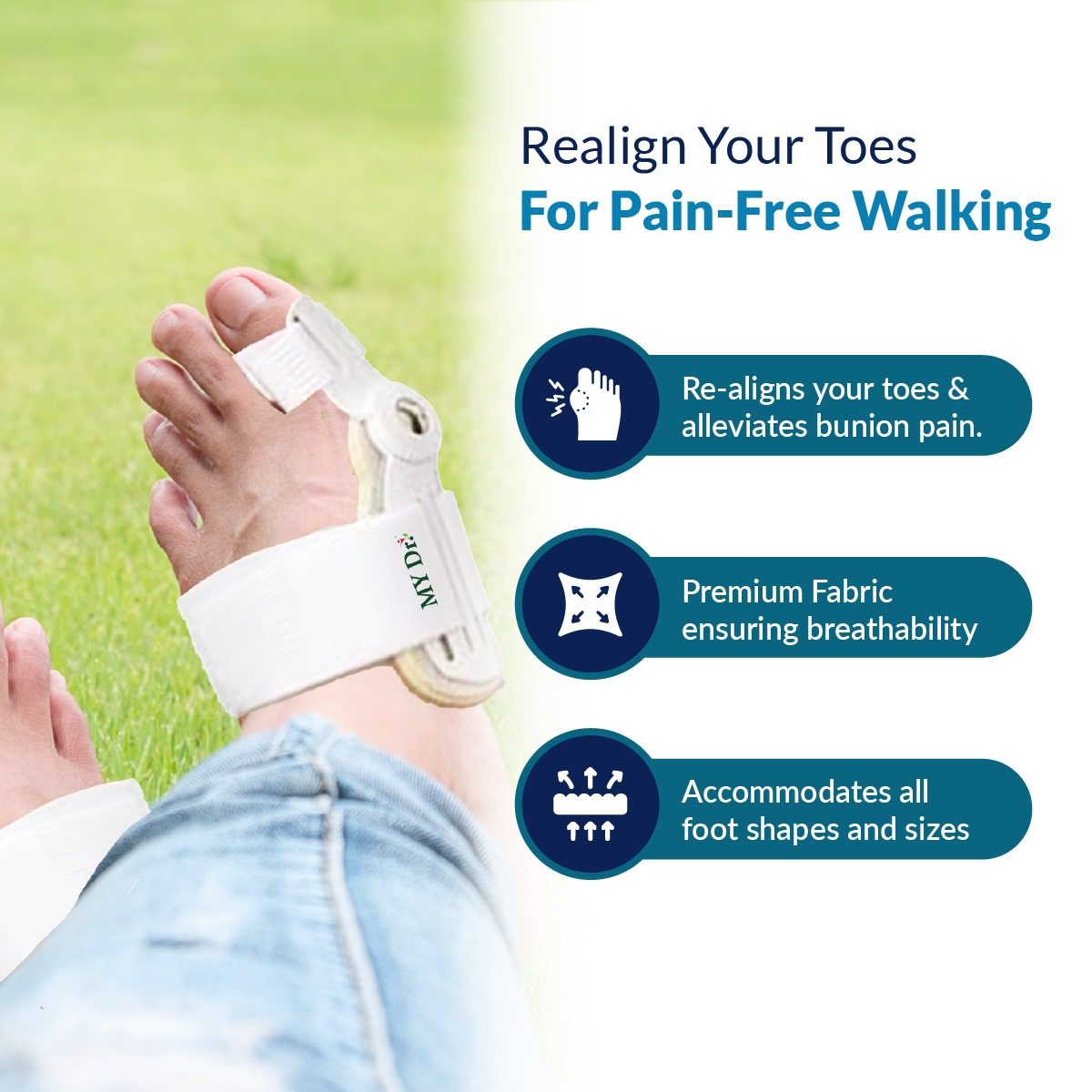 MY Dr. Bunion Splint & Toe Corrector for Men & Women | Pack of 1 (Hover)