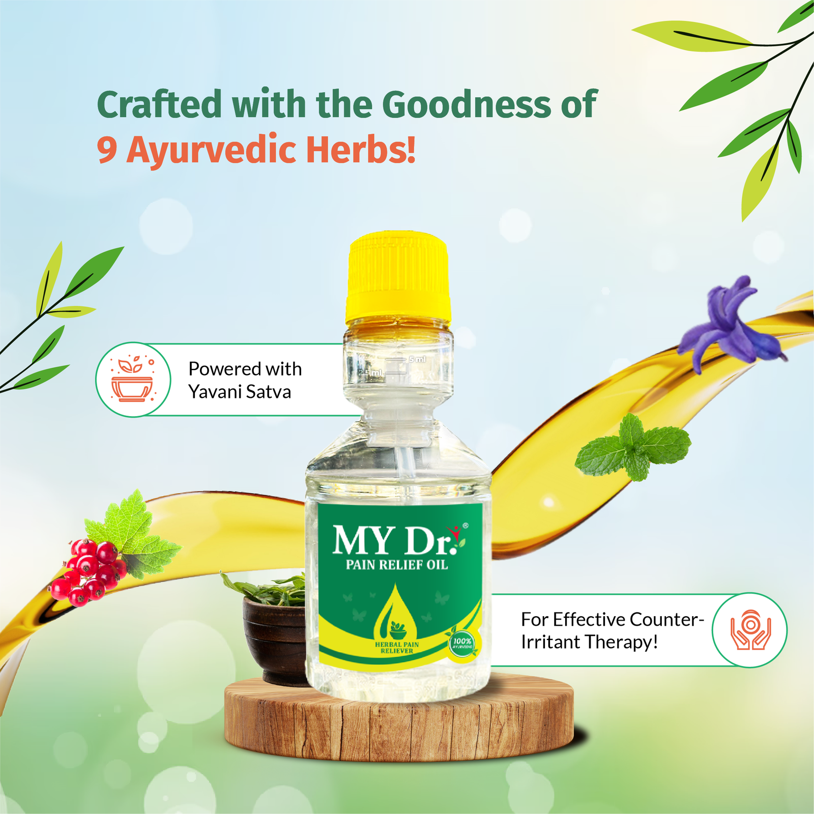 MY Dr. Pain Relief Oil – Ayurvedic Joint, Knee, Back & Muscle Pain Relief | 120ml | Pack of 1 (Hover)