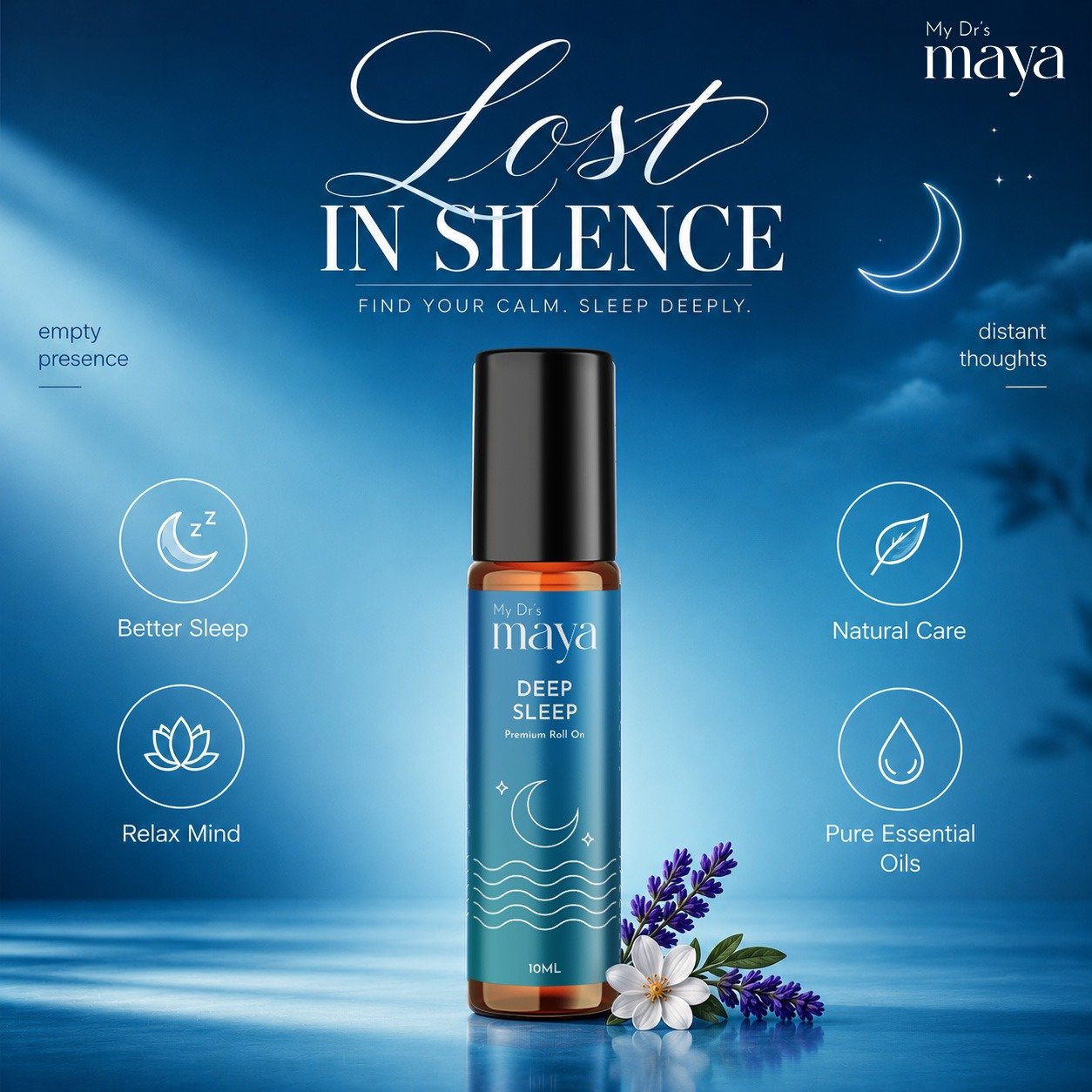Maya Aromatherapy Deep Sleep Premium Roll On – 100% Natural | 10ml | Pack of 1 (Hover)