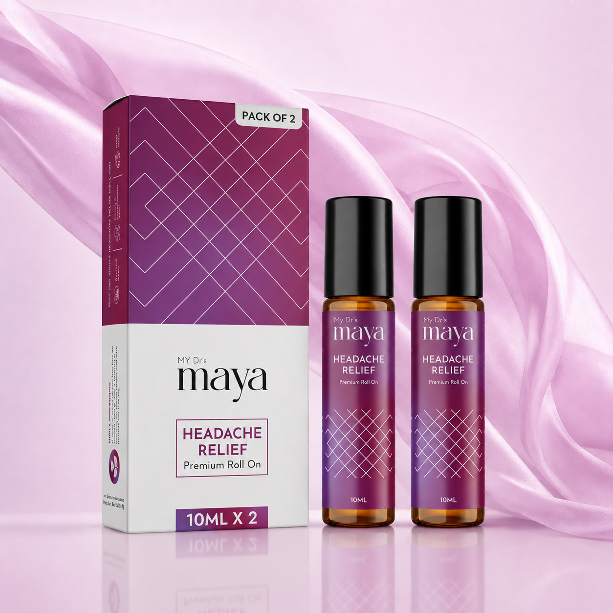 Maya Aromatherapy Headache Relief Premium Roll On – 100% Natural | 10ml | Pack of 2