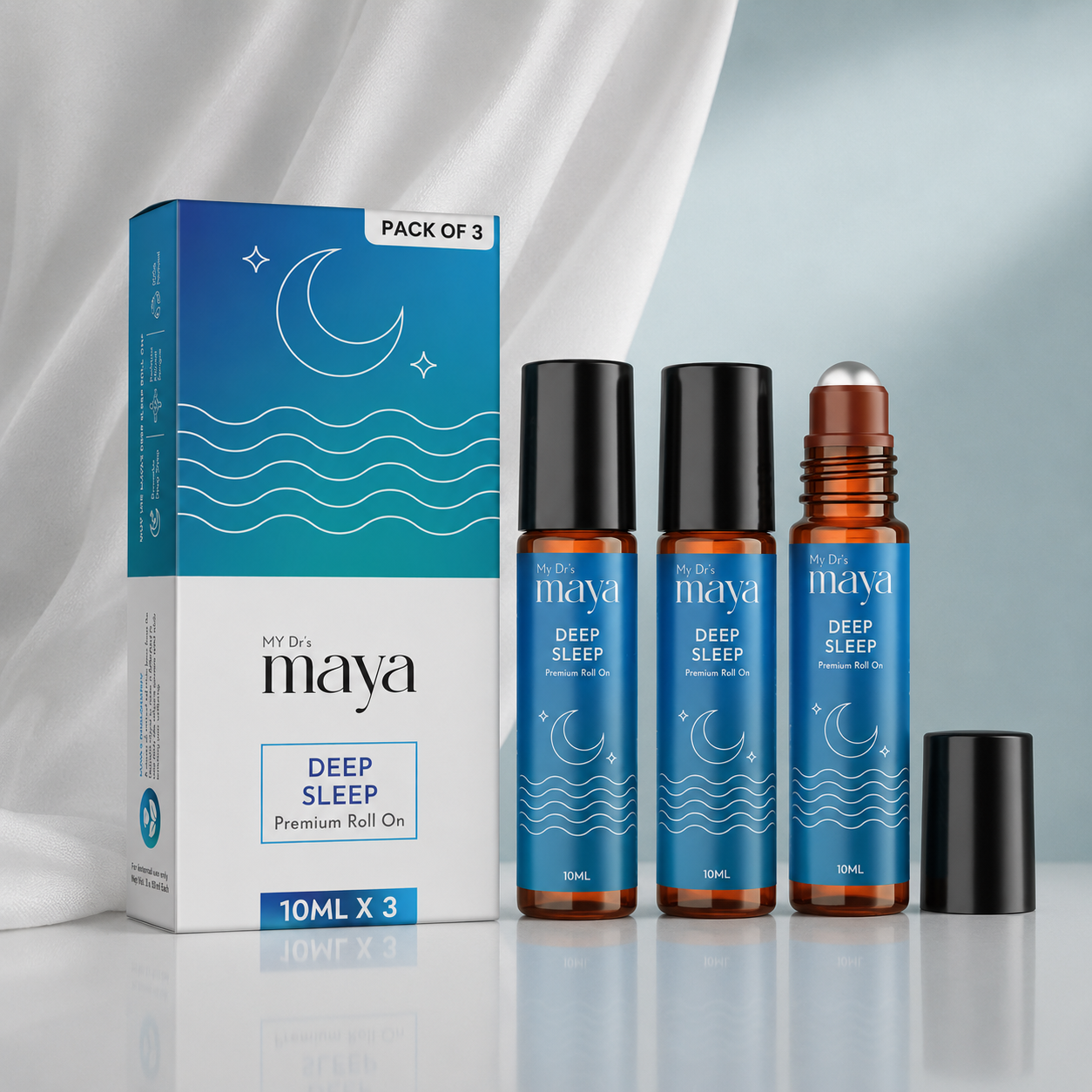 Maya Aromatherapy Deep Sleep Premium Roll On – 100% Natural | 10ml | Pack of 3