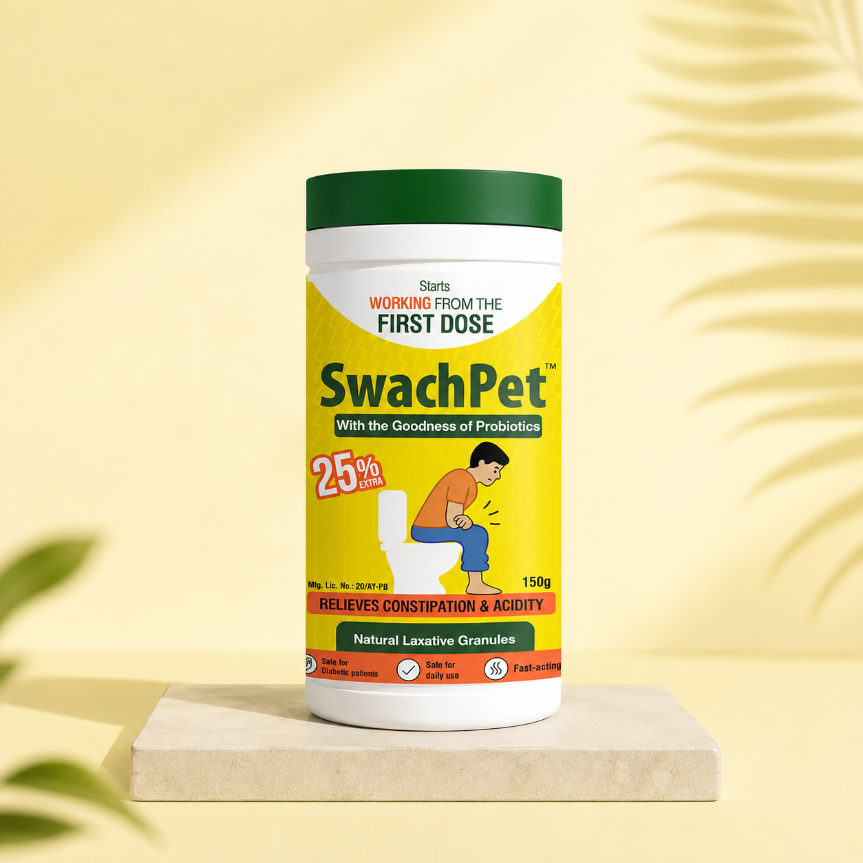 SwachPet Natural Laxative Granules – Ayurvedic Churan for Constipation Relief | 150g | Pack of 1